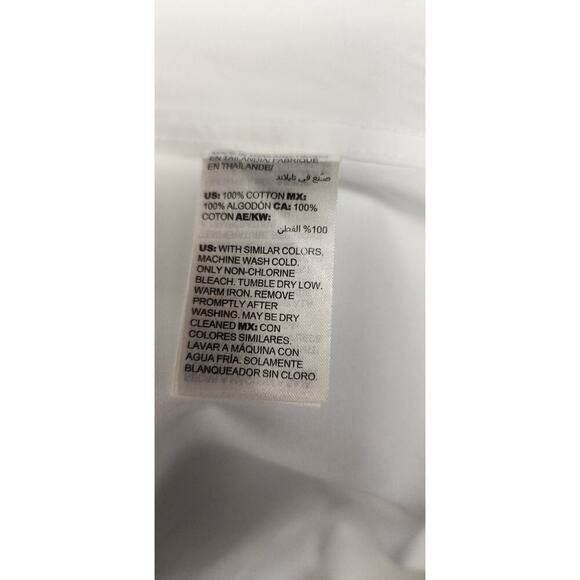 Chico's White/Black Button Up No Iron Contrast Trim Tunic Blouse Size US 4-6P - Picture 10 of 10